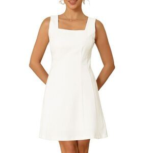 INSPIRE CHIC -  Women's Sleeveless Square Neck Adjust White